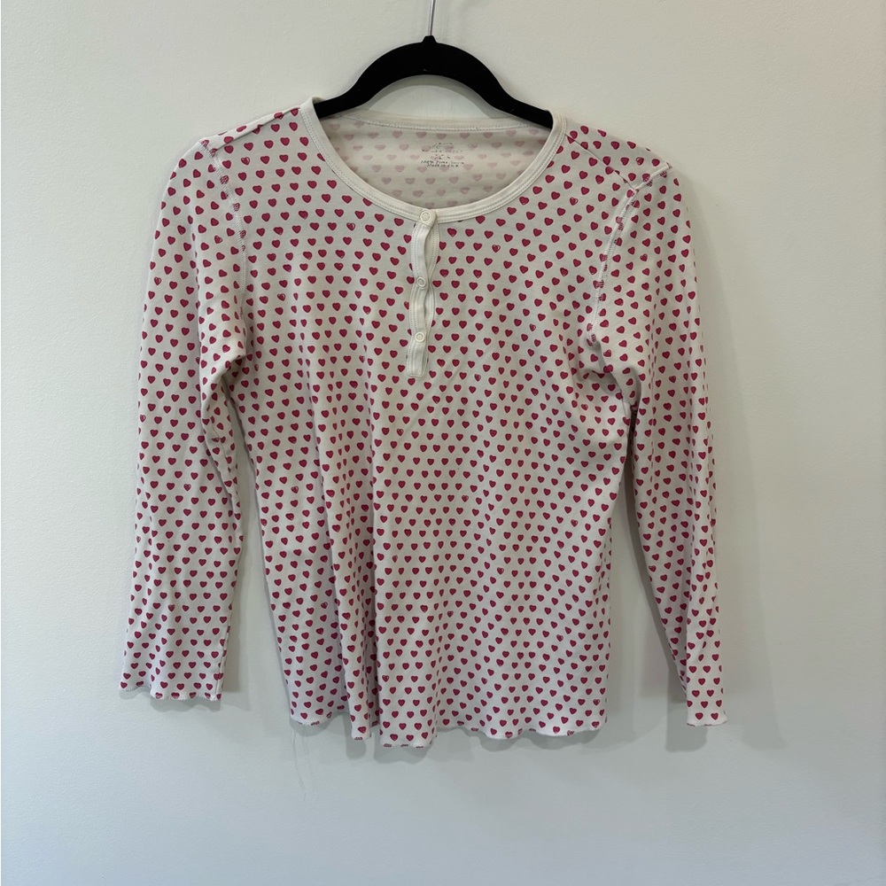 Roller Rabbi Heart Henley Long Sleeve Pajama Top